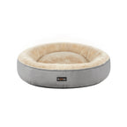 Kattenmand – donutvorm – Ø 70 cm – grijs en wit