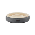 Kattenmand – donutvorm – Ø 70 cm – grijs en wit