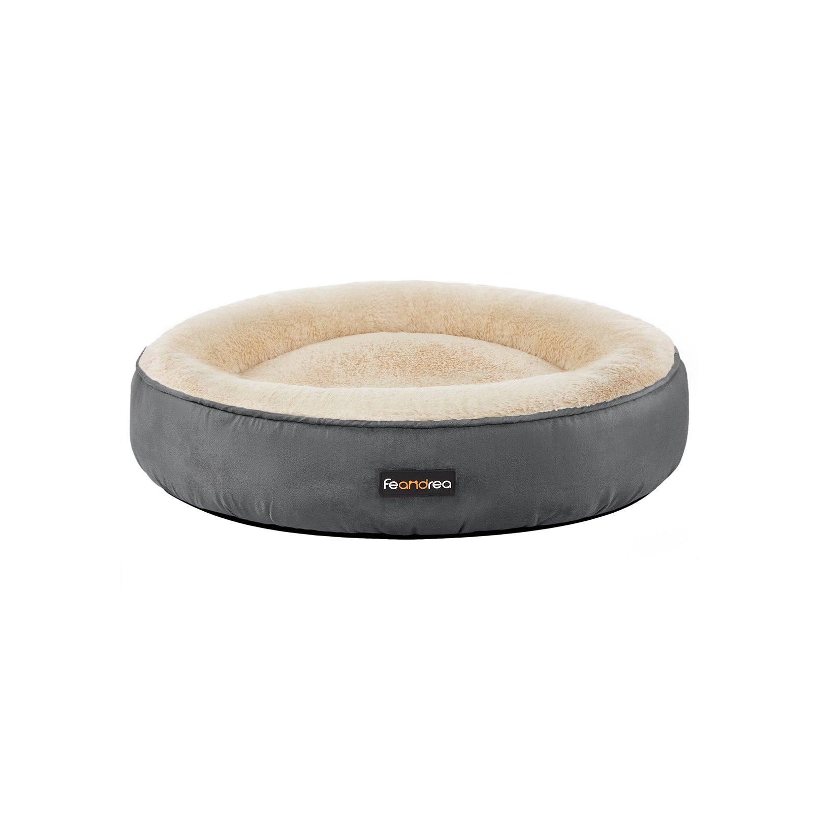 Kattenmand – donutvorm – Ø 70 cm – grijs en wit