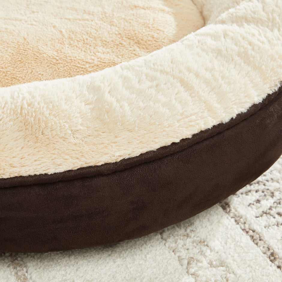 Kattenmand – donutvorm – Ø 70 cm – grijs en wit