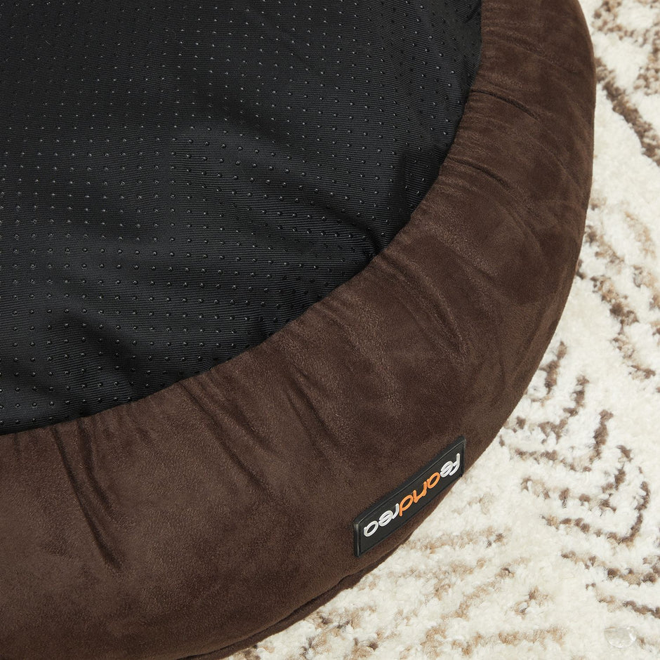 Kattenmand – donutvorm – Ø 70 cm – grijs en wit