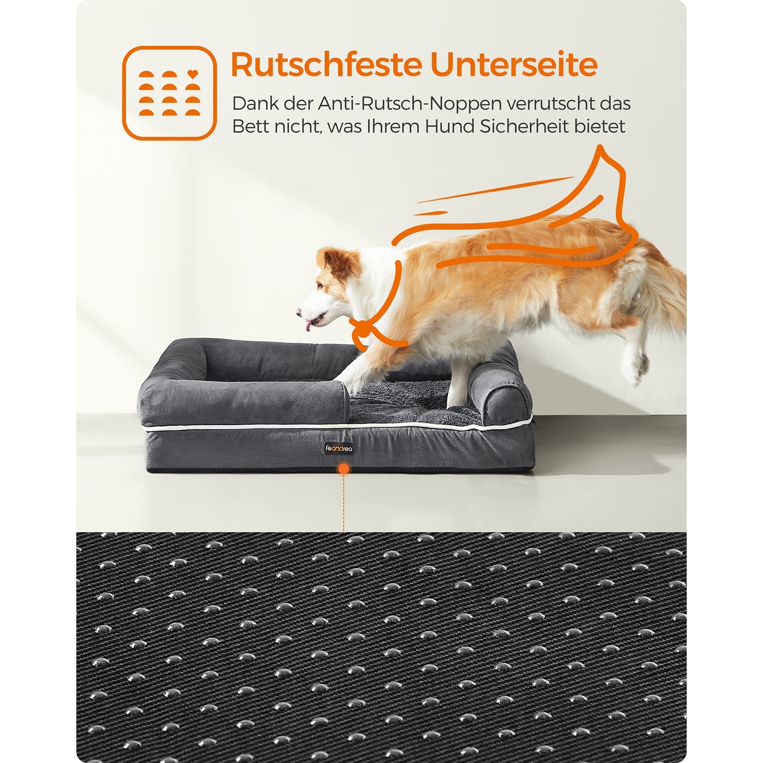 Orthopedisch hondenbed – Verhoogde randen – Donkergrijs