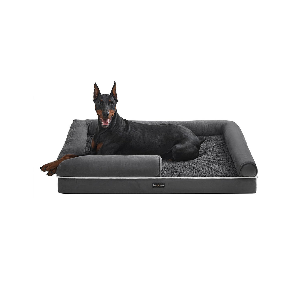Hondenbed - Hondensofa - 120 x 85 x 25 cm - Afneembare en wasbare hoes - Grijs