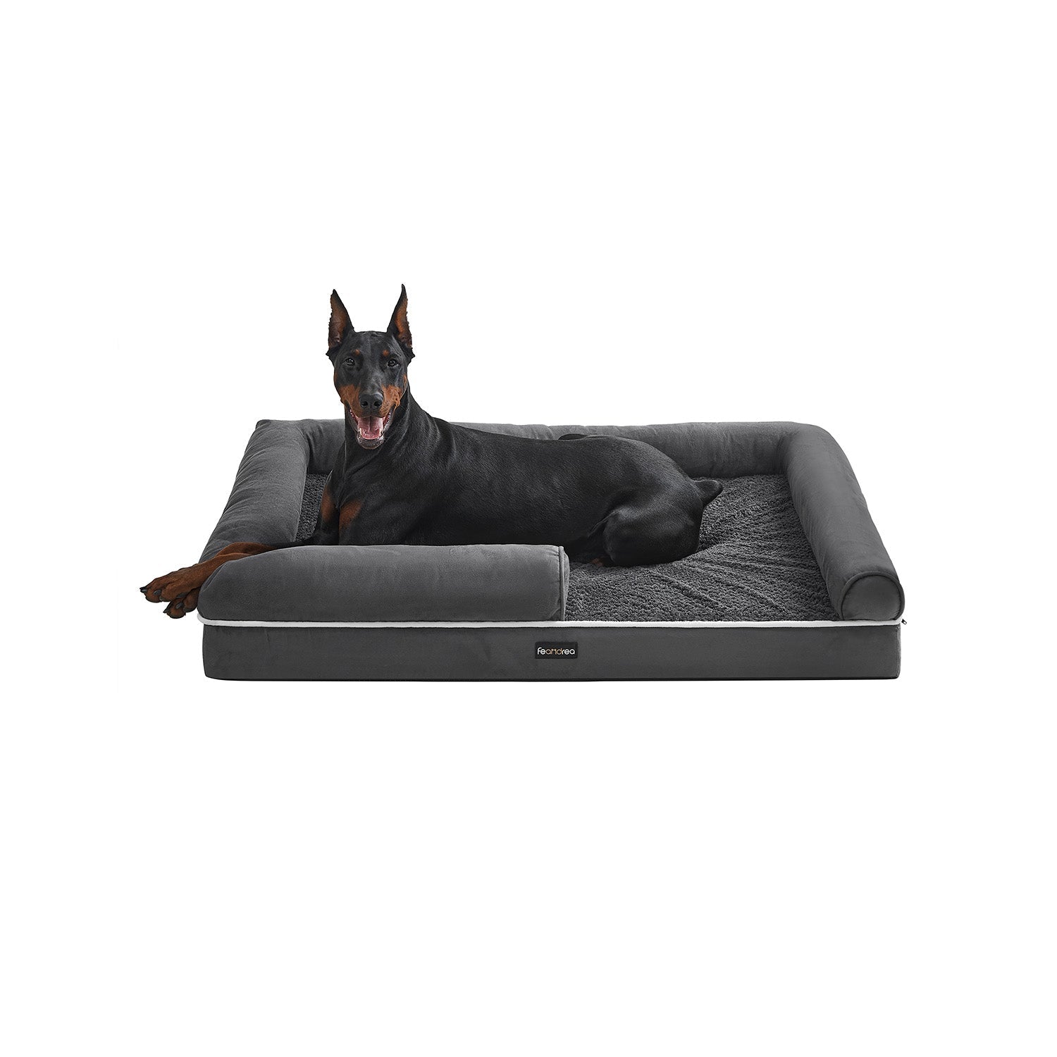 Hondenbed - Hondensofa - 120 x 85 x 25 cm - Afneembare en wasbare hoes - Grijs