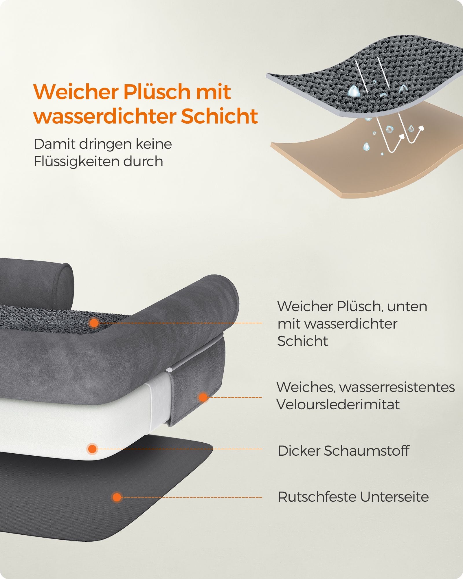 Orthopedisch hondenbed – zacht kussen – donkergrijs
