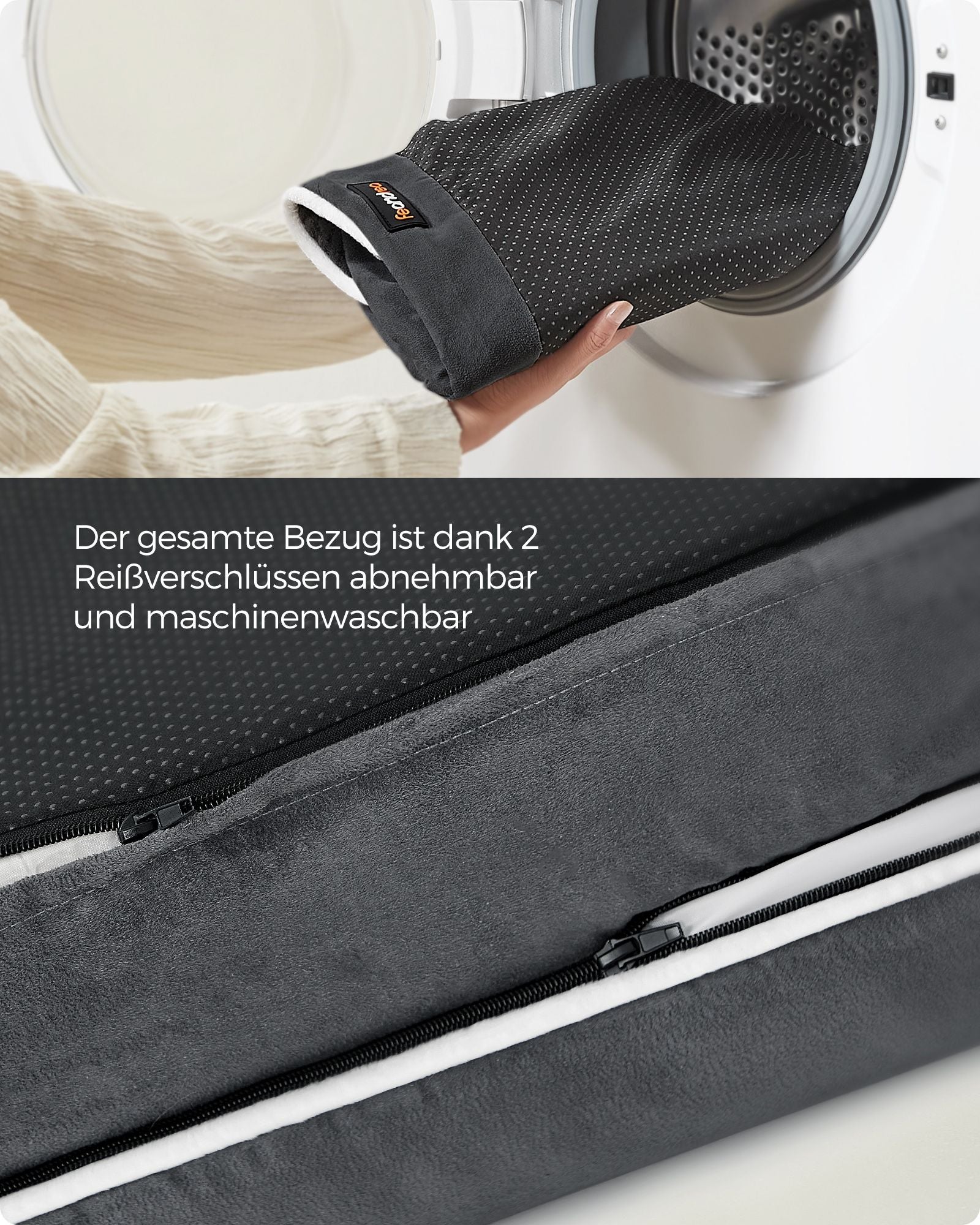 Orthopedisch hondenbed – zacht kussen – donkergrijs