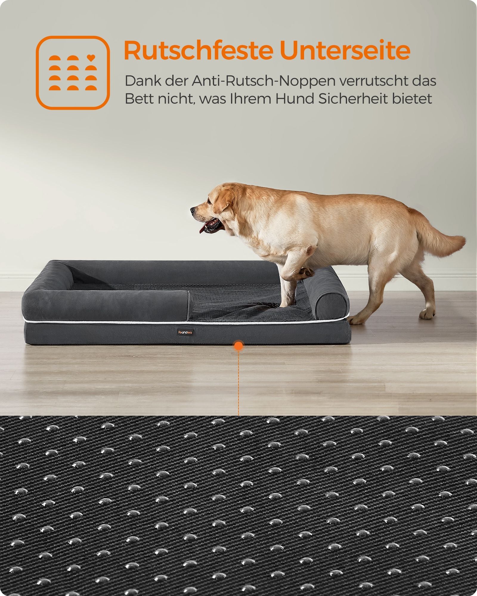 Orthopedisch hondenbed – zacht kussen – donkergrijs