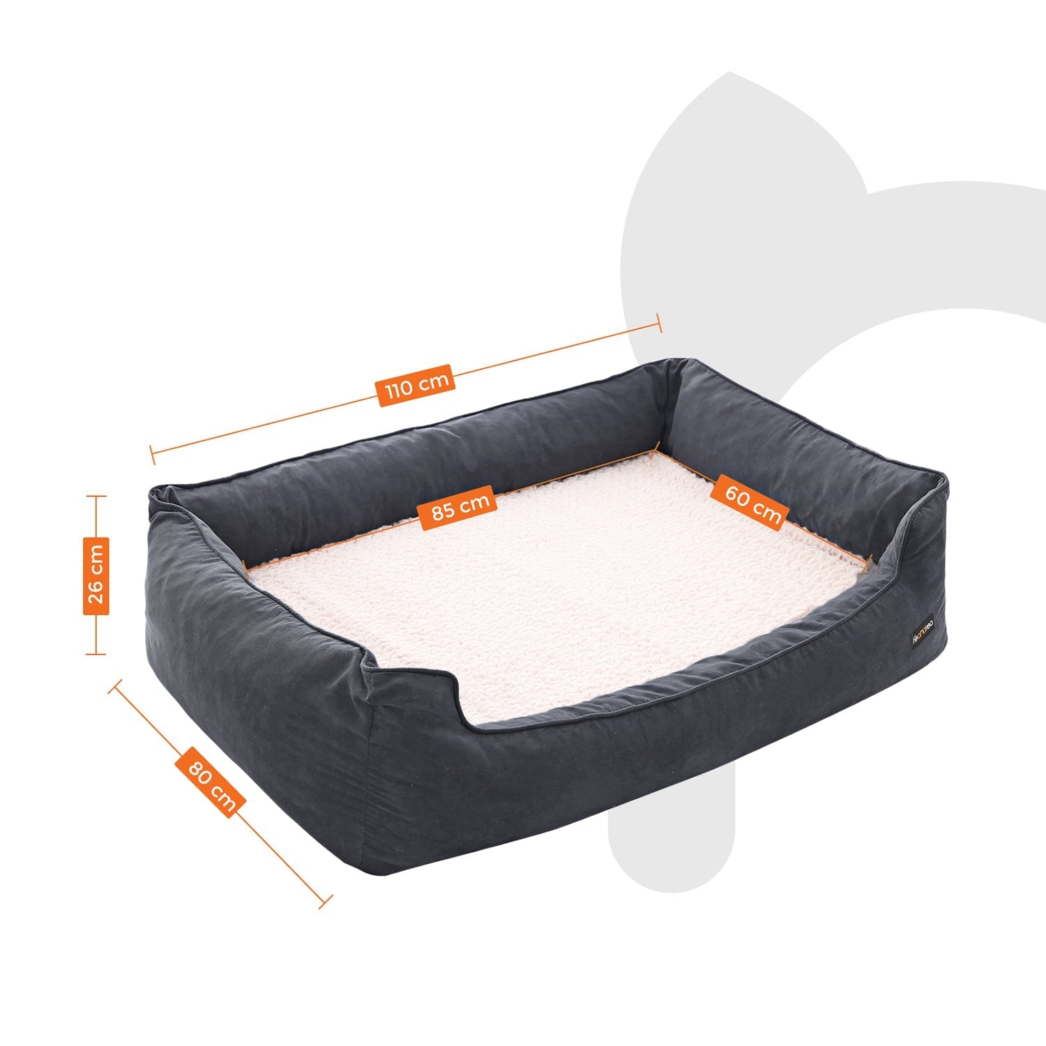 Orthopedisch hondenbed – Traagschuim – Zwart