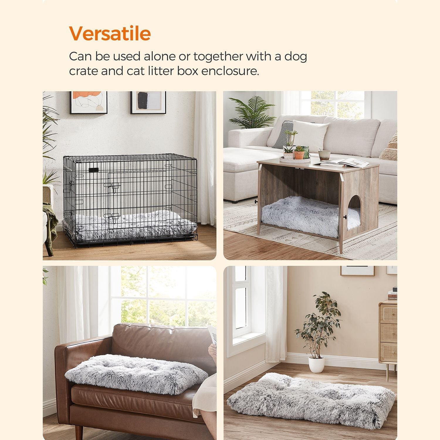 Hondenbed – Donzig kussen – Lichtgrijs