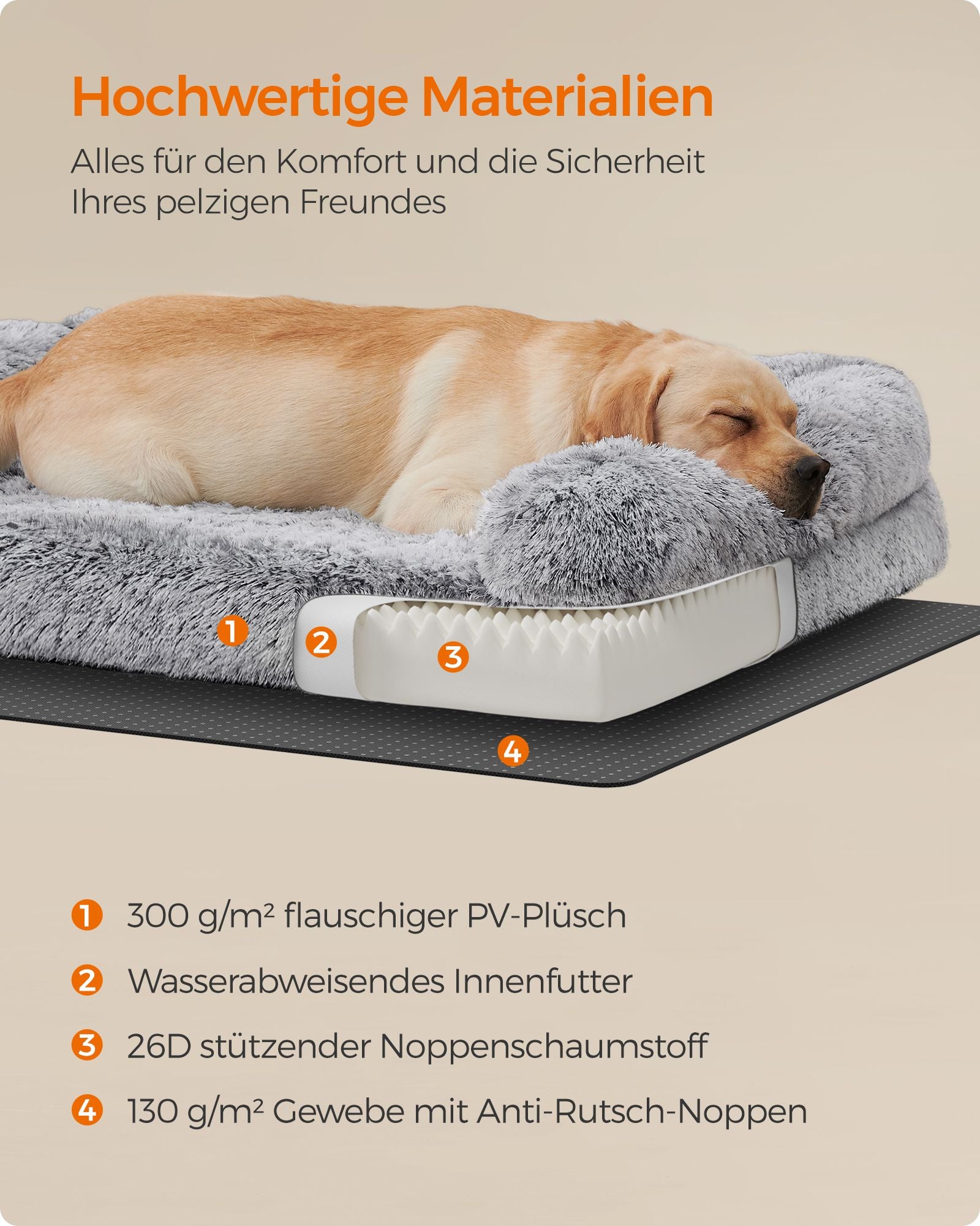 Hondenkussen XXL – Afneembaar en Wasbaar – Ombregrijs