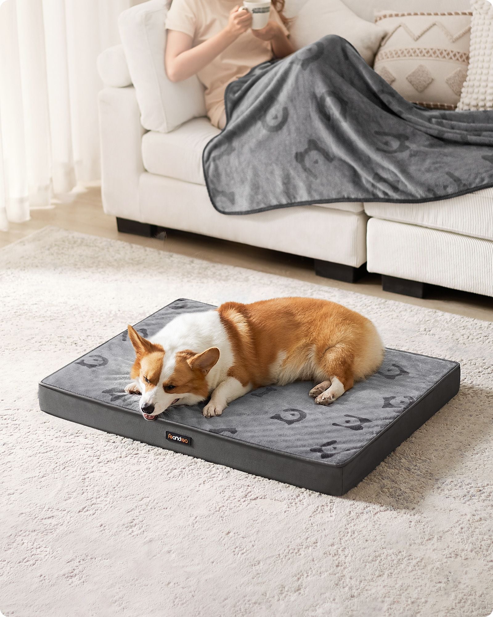 Orthopedisch Hondenbed – Comfortabel Flanel – Duifgrijs