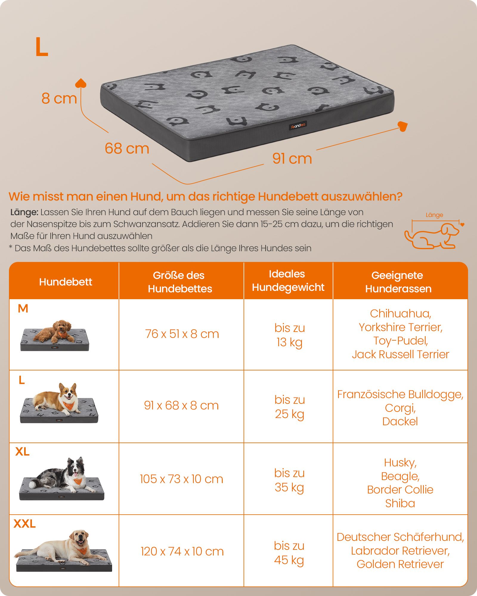 Orthopedisch Hondenbed – Comfortabel Flanel – Duifgrijs