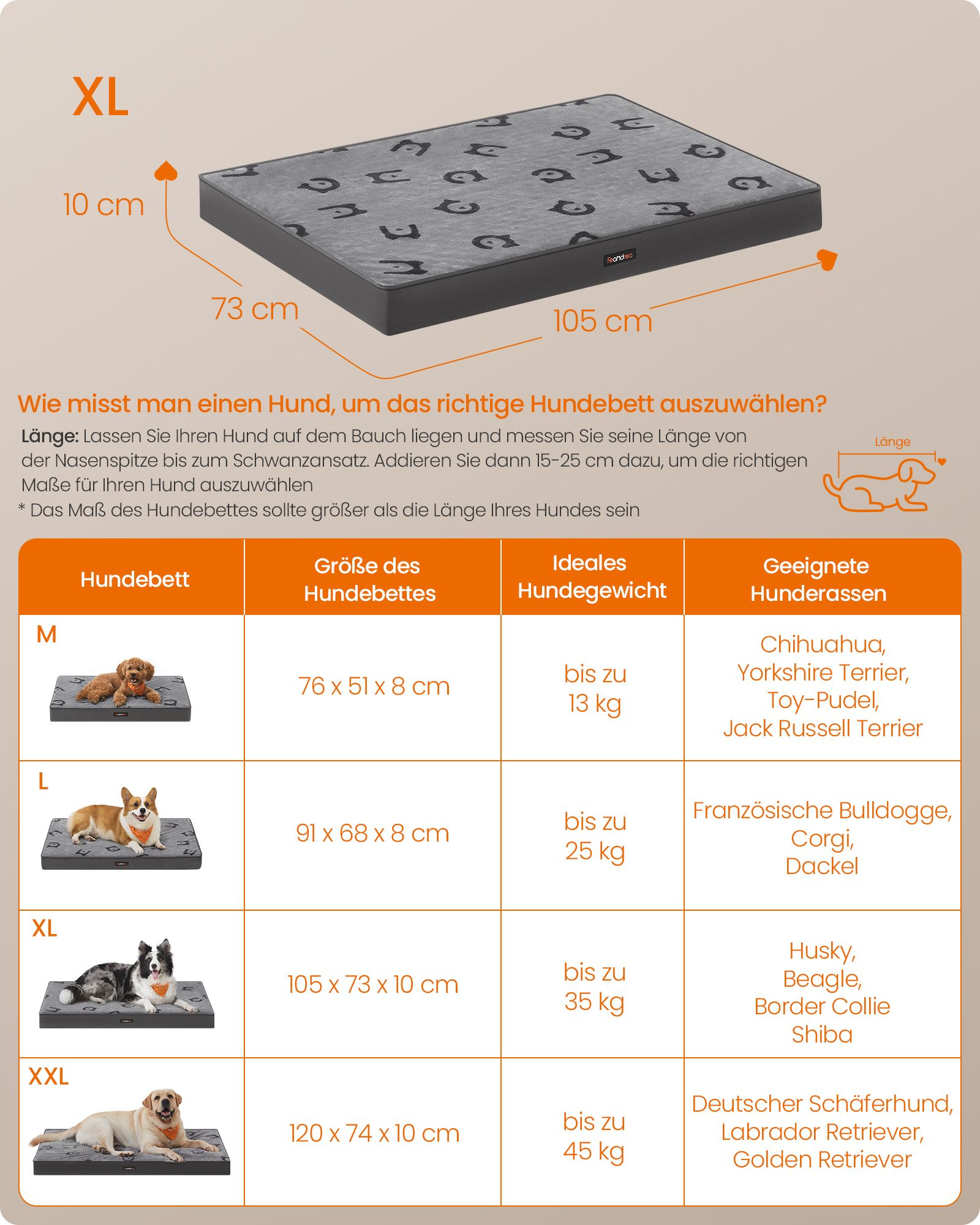 Orthopedisch Hondenbed – XL Comfort – Flanel – Duifgrijs