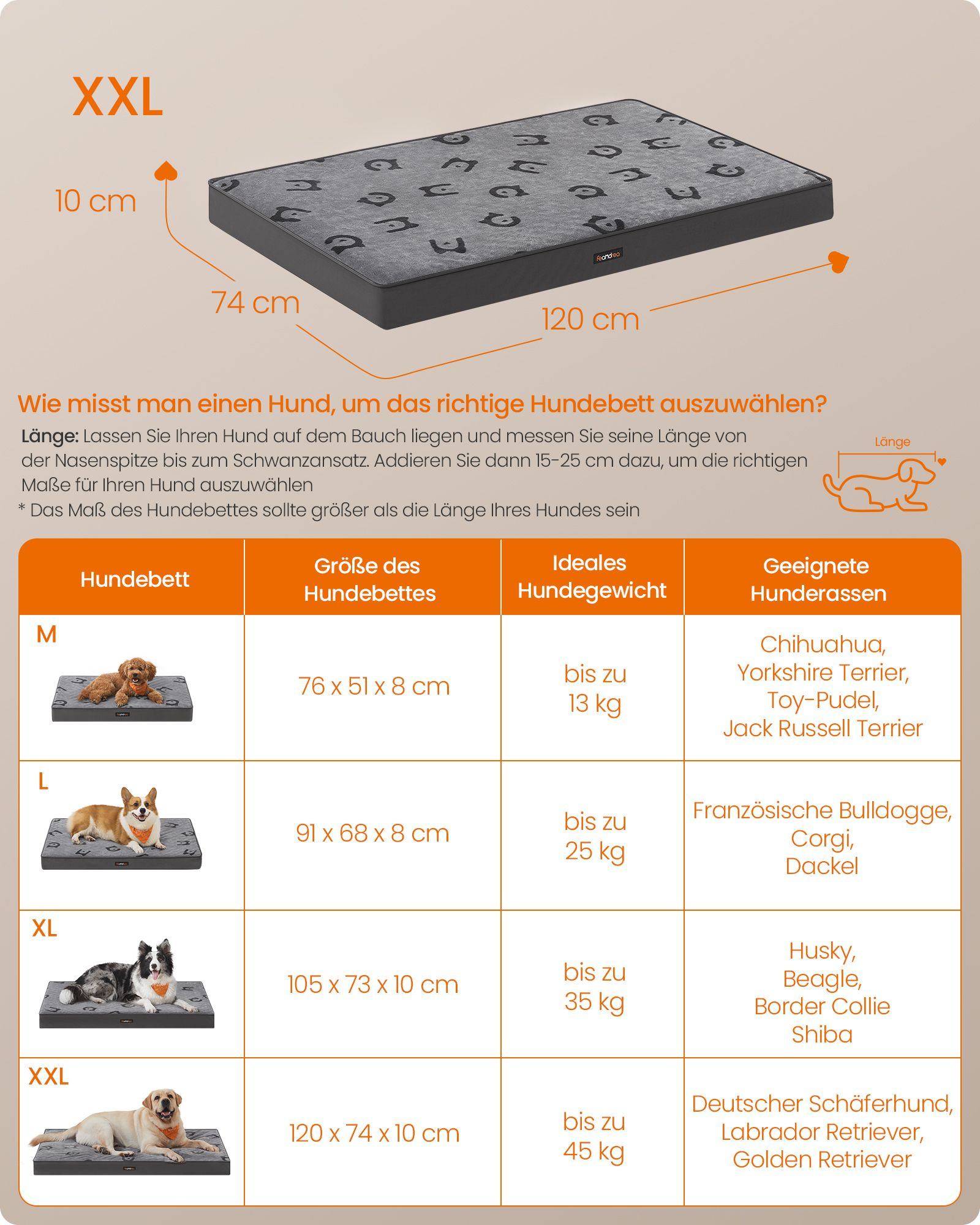 Orthopedisch Hondenbed – XXL Comfort – Flanel – Duifgrijs