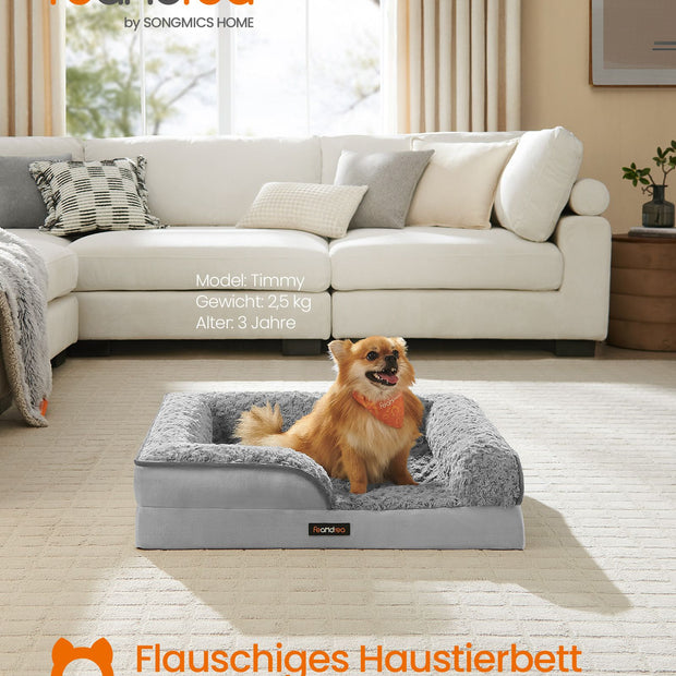 Orthopedisch Hondenbed – Pluche Hoes – Duifgrijs