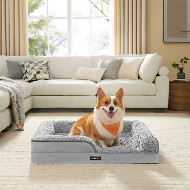 Orthopedisch Hondenbed – Pluche Hoes – Duifgrijs