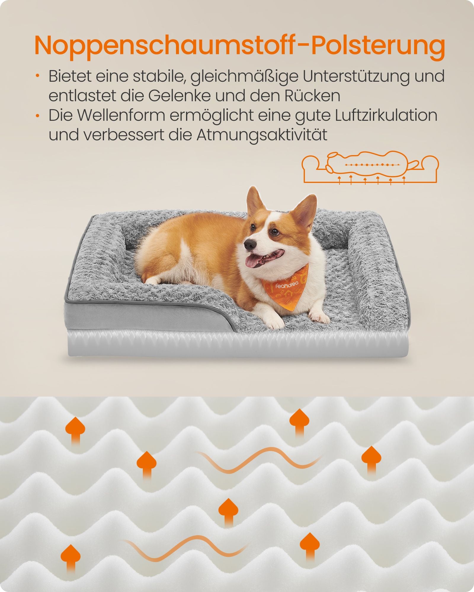 Orthopedisch Hondenbed – Pluche Hoes – Duifgrijs