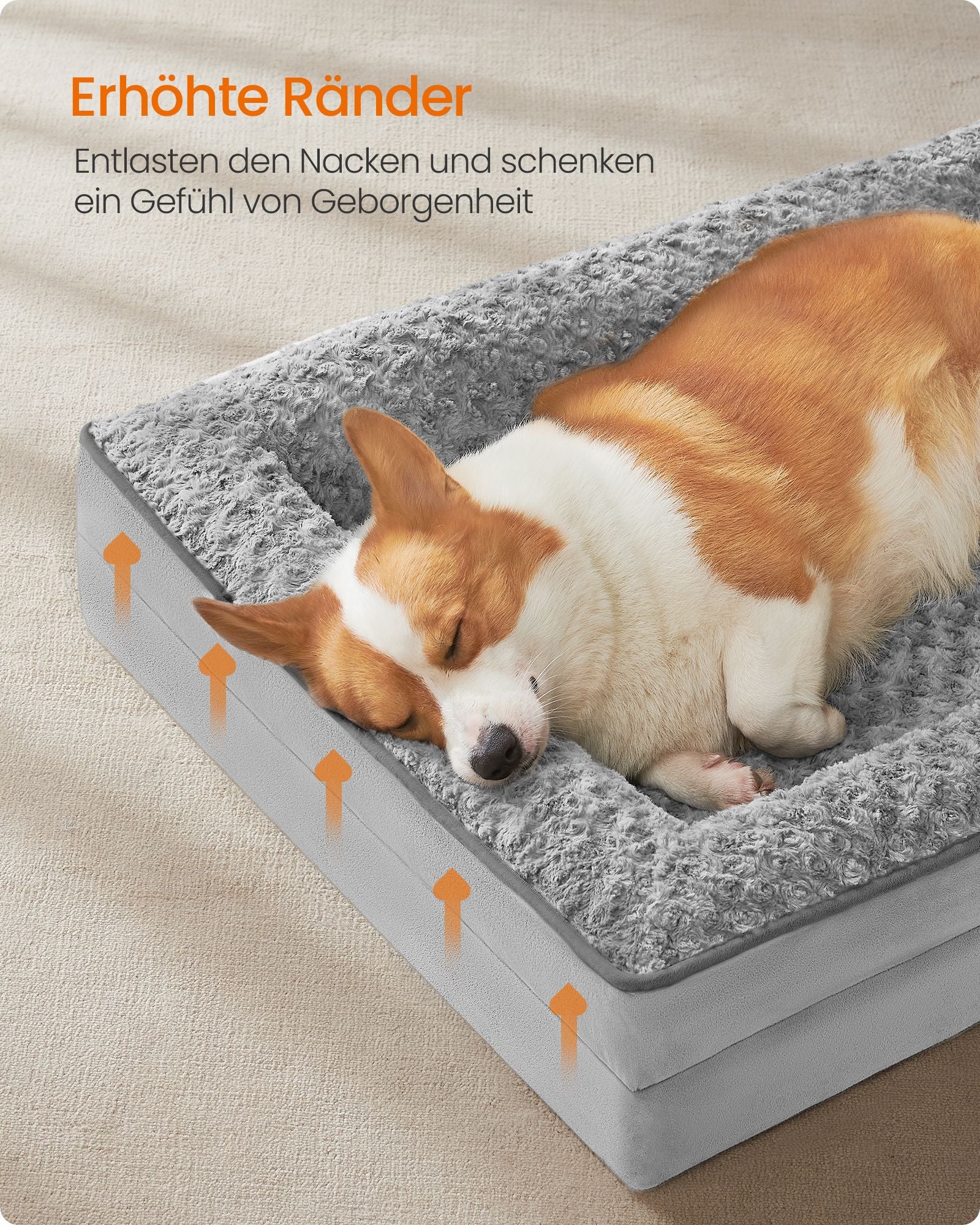 Orthopedisch Hondenbed – Pluche Hoes – Duifgrijs