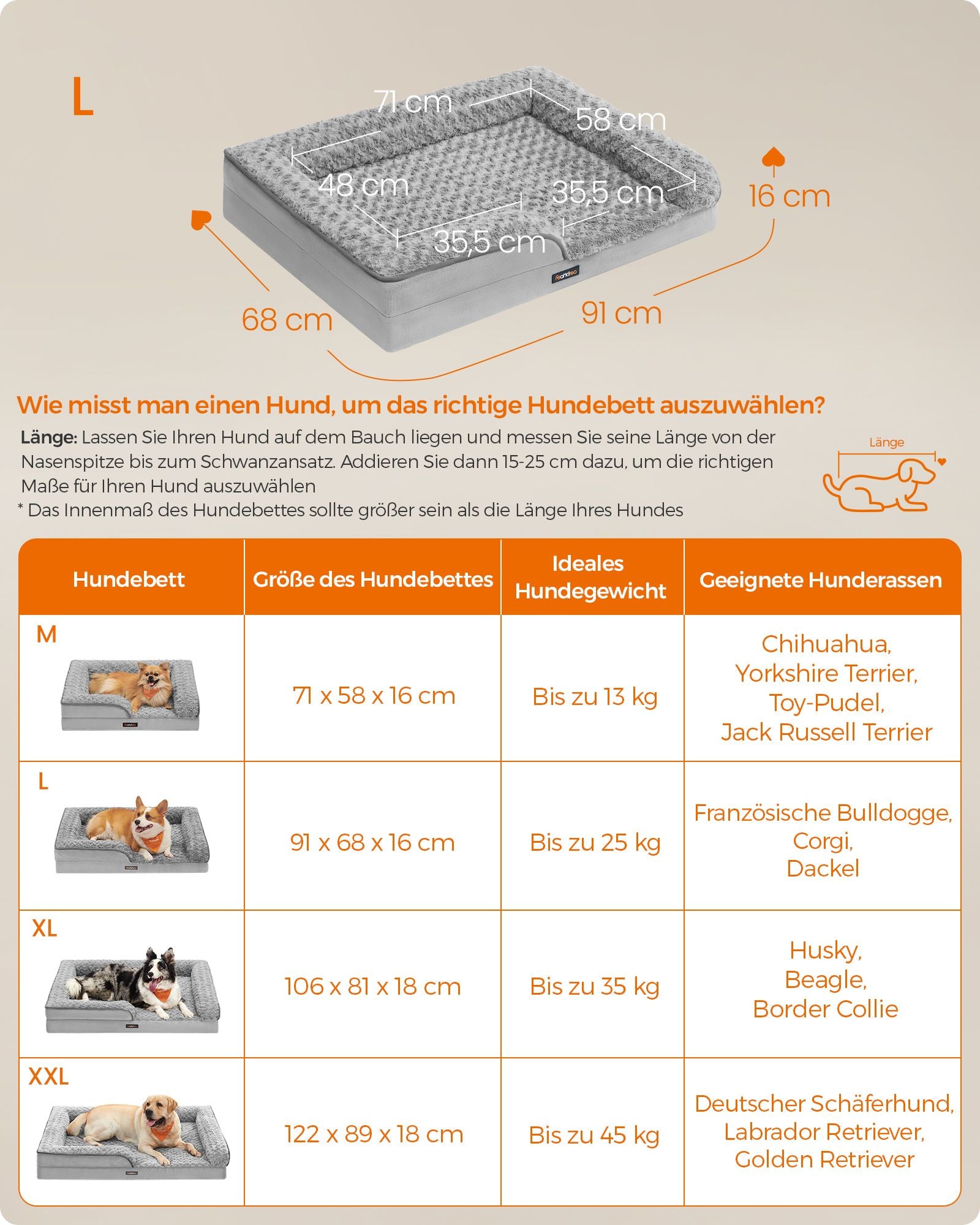 Orthopedisch Hondenbed – Pluche Hoes – Duifgrijs