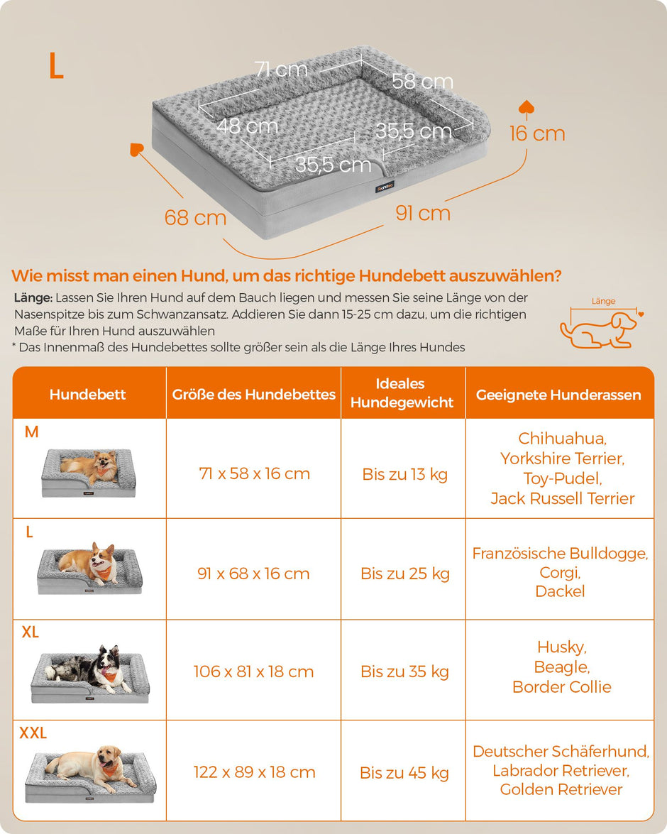 Orthopedisch Hondenbed – Pluche Hoes – Duifgrijs