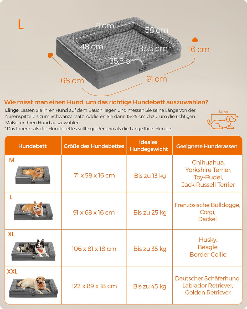 Orthopedisch hondenbed – Pluche hoes – Leigrijs