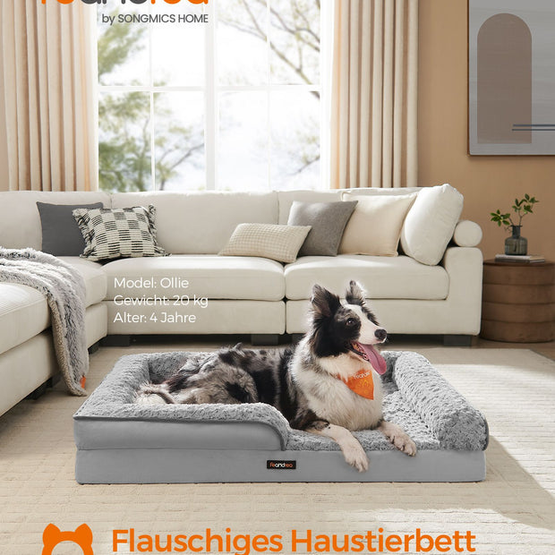 Orthopedisch Hondenbed – Pluchen Hoes – Duifgrijs