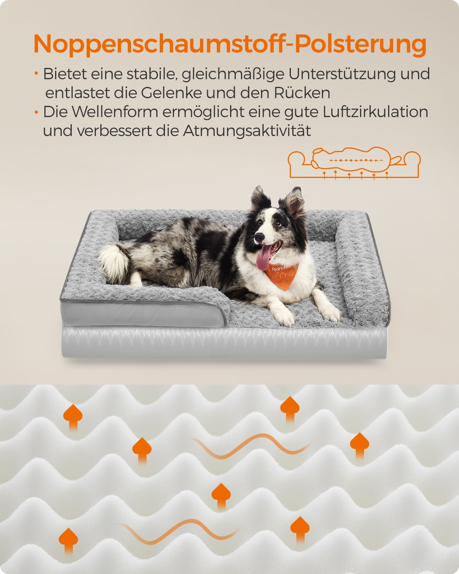 Orthopedisch Hondenbed – Pluchen Hoes – Duifgrijs