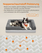 Orthopedisch Hondenbed – Pluche Bekleding – Leigrijs