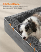 Orthopedisch Hondenbed – Pluche Bekleding – Leigrijs