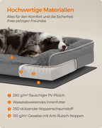 Orthopedisch Hondenbed – Pluche Bekleding – Leigrijs