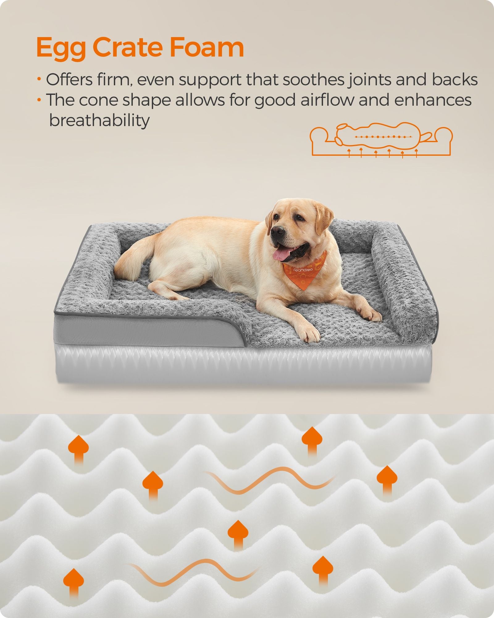 Orthopedisch Hondenbed – Groot Formaat – Duifgrijs