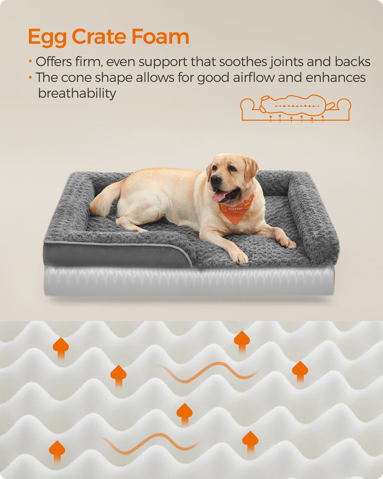 Orthopedisch Hondenbed – Groot Formaat – Leisteengrijs
