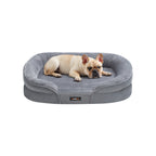Hondenbed – Opstaande Randen – Flanel – Lichtgrijs