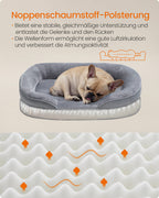 Hondenbed – Opstaande Randen – Flanel – Lichtgrijs