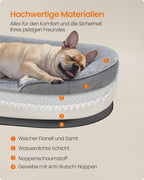 Hondenbed – Opstaande Randen – Flanel – Lichtgrijs