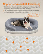 Hondenbed – Opstaande Randen – Flanel en Fluweel – Lichtgrijs