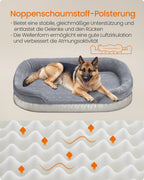 Hondenbed – Opstaande Randen – Flanel en Fluweel – Lichtgrijs