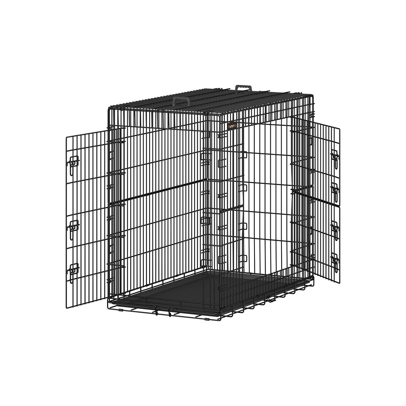 Opvouwbare hondenkooi – 2 deuren – Zwart