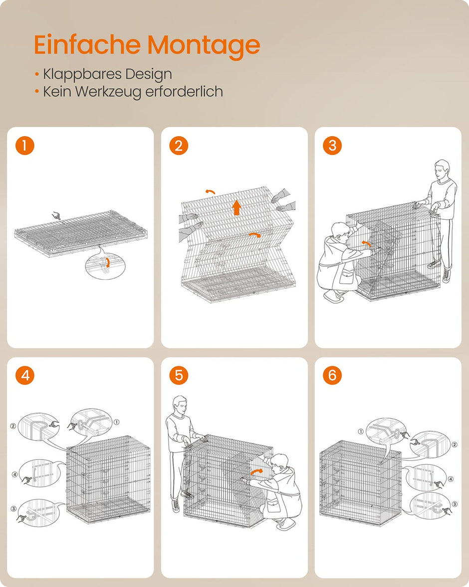Opvouwbare hondenkooi – 2 deuren – Zwart