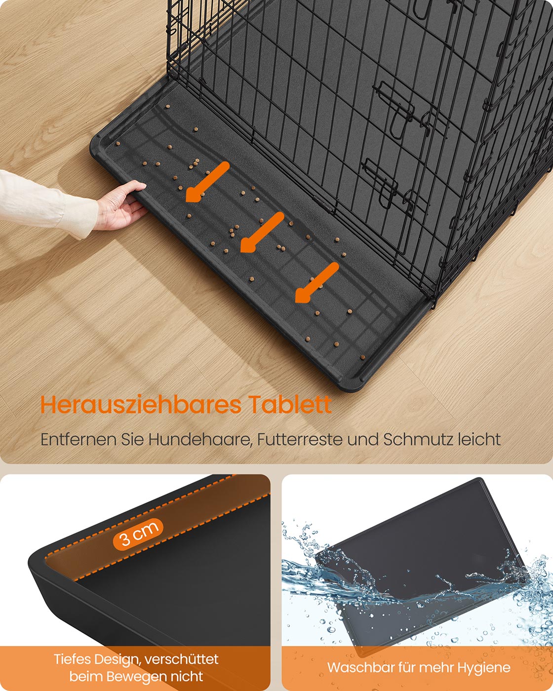 Opvouwbare hondenkooi – 2 deuren – Zwart