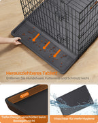 Opvouwbare hondenkooi – met deuren en kunststof schaal – zwart