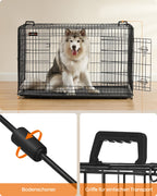 Opvouwbare hondenkooi – met deuren en kunststof schaal – zwart