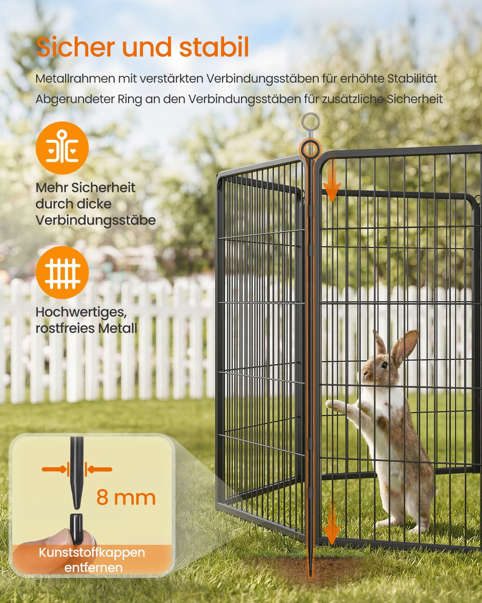 Huisdierenren - 170 x 170 cm - Staal - Configureerbaar - Rookzwart