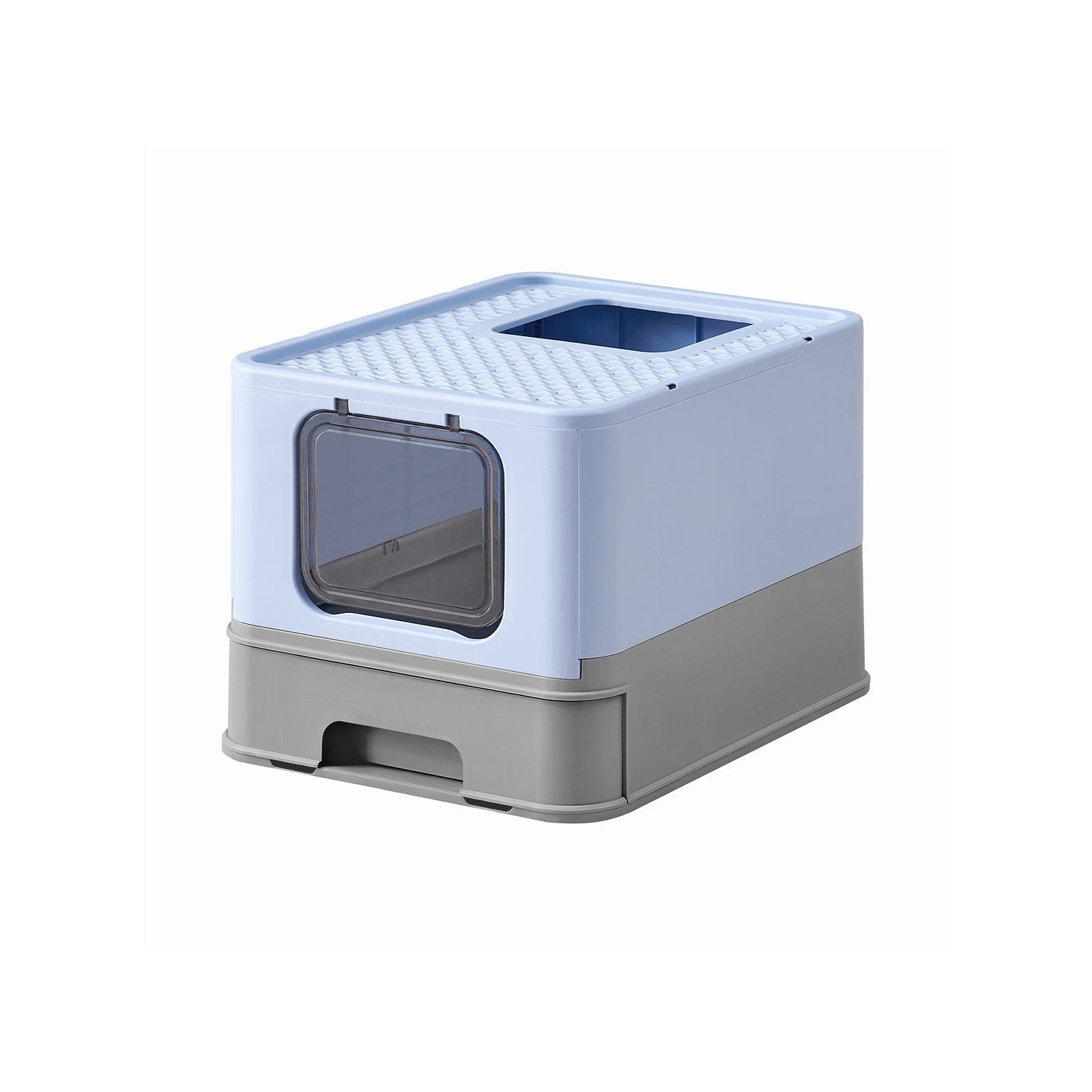 Kattenbak met deksel en schepje ruim wit-pastelroze