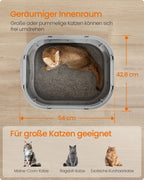 Kattenbak met deksel en uittrekbare bak duifgrijs-leigrijs