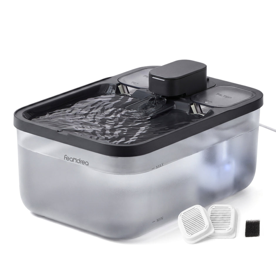 Kattenfontein - 4,5 Liter - Fluisterstil - 3 Filters - Zwart