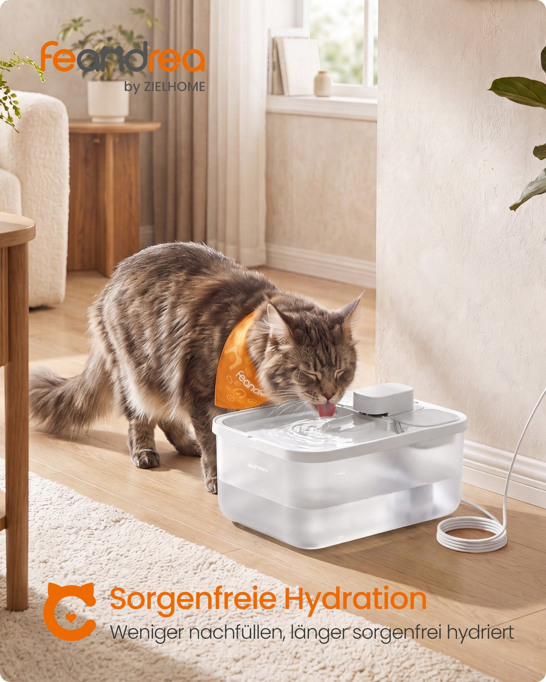 Kattenfontein - 4,5 Liter - Fluisterstil - 3 Filters - Wolkenwit