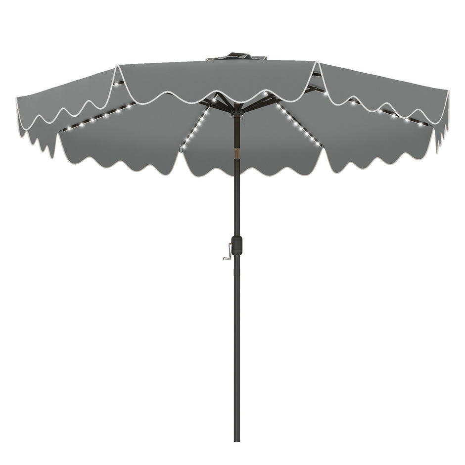 Parasoll – med solcellsljus, vindtålig ribbor – 270 cm 8