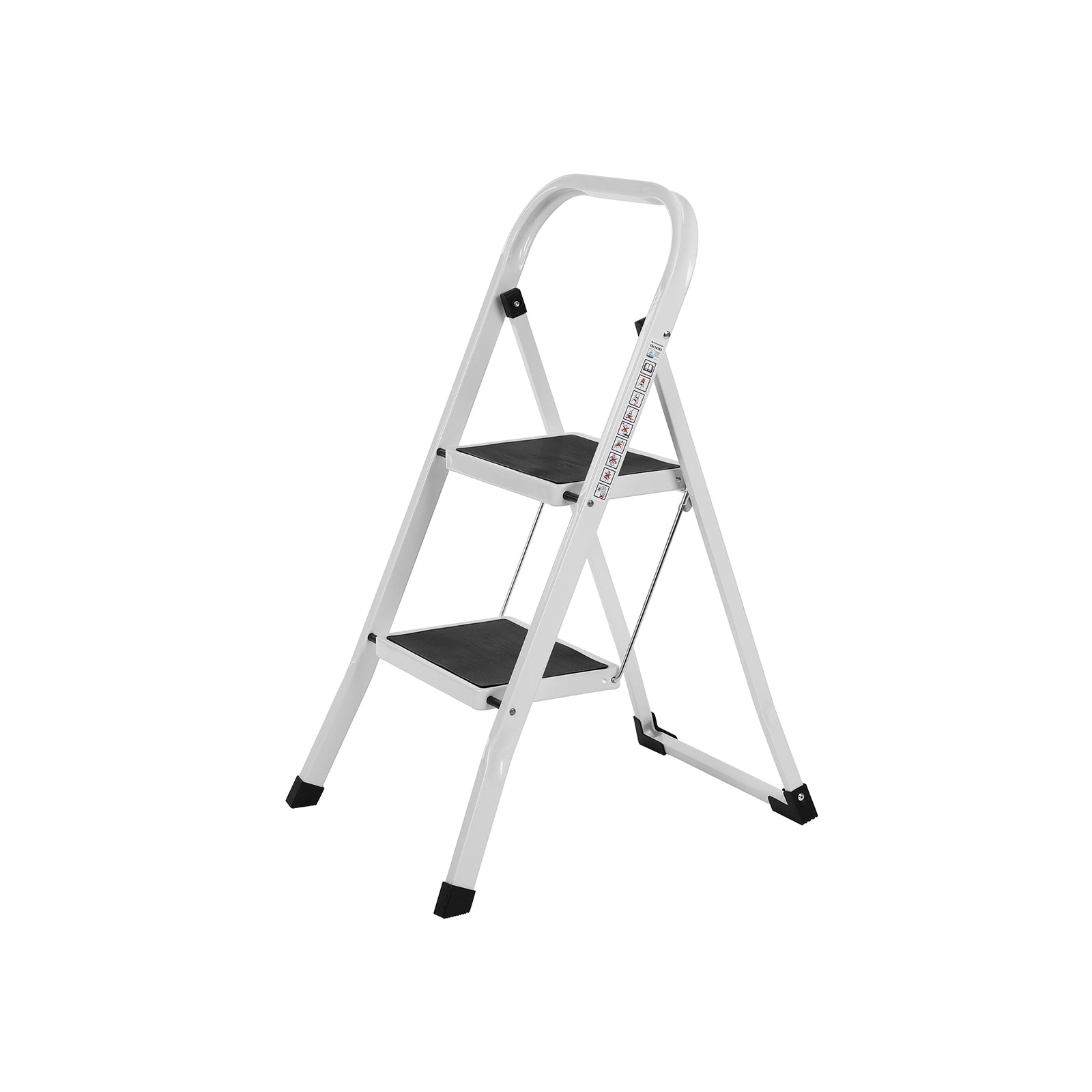 Trapladder - 2 treden - Opstapkruk - Metaal - Grijs