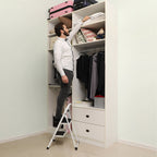 Trapladder - 2 treden - Opstapkruk - Metaal - Grijs